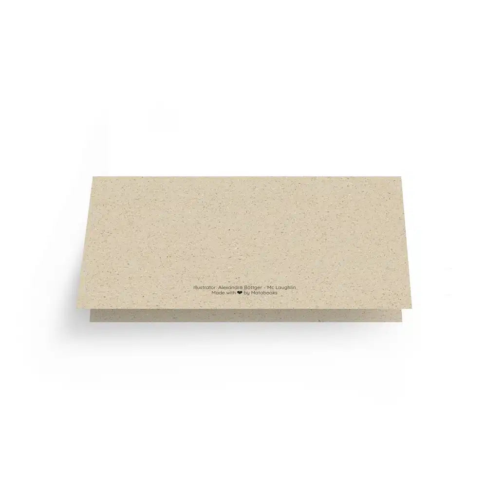 Vegan produzierte A6 Grußkarte, Dankeskarte, Geburtstagskarte, Einladungskarte, Glückwunschkarte, Geschenkbeilage oder Karte zum Verschenken aus Graspapier von matabooks