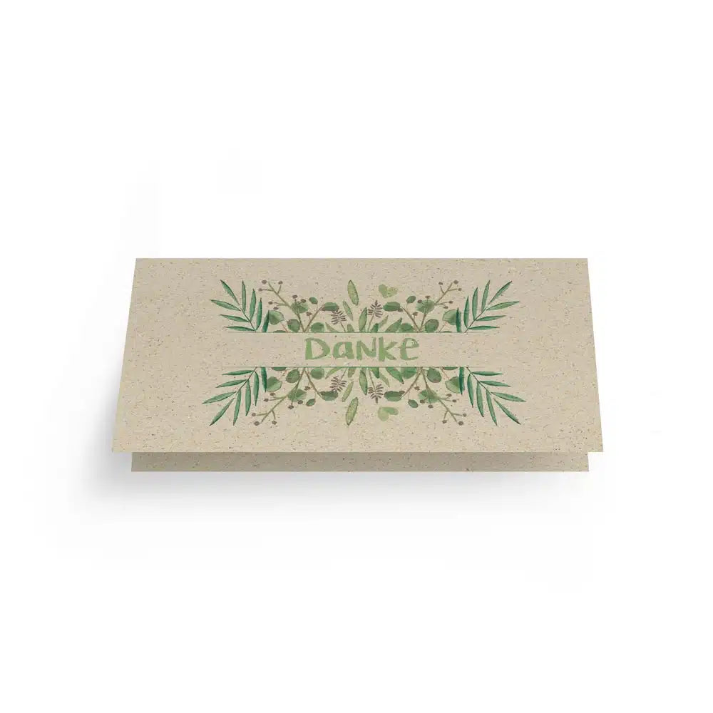 Vegan produzierte A6 Grußkarte, Dankeskarte, Geburtstagskarte, Einladungskarte, Glückwunschkarte, Geschenkbeilage oder Karte zum Verschenken aus Graspapier von matabooks