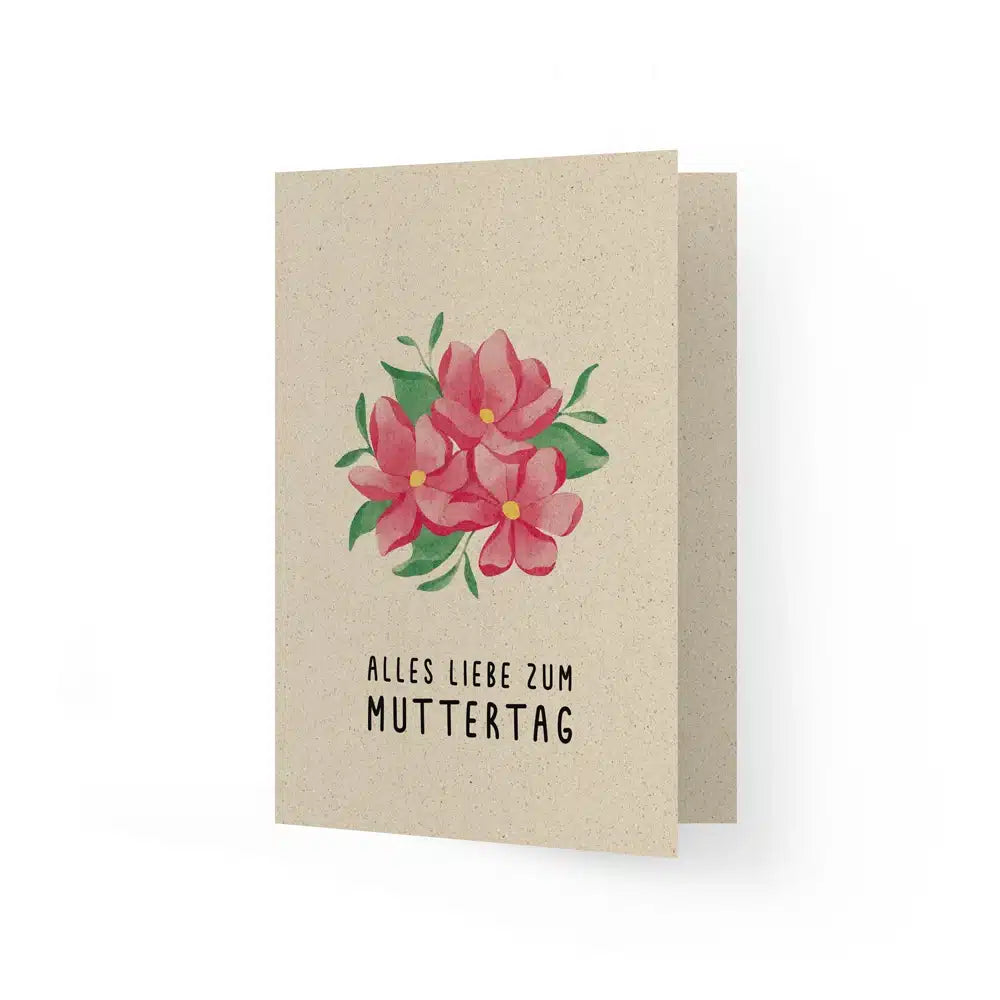 Vegan produzierte A6 Grußkarte, Dankeskarte, Geburtstagskarte, Einladungskarte, Glückwunschkarte, Geschenkbeilage oder Karte zum Verschenken aus Graspapier von matabooks