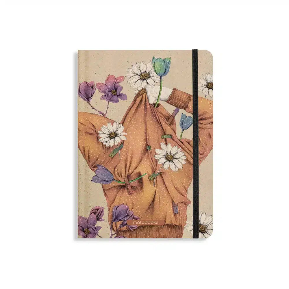 Vegan produziertes Notizbuch, Skizzenbuch, Tagebuch, Achtsamkeitstagebuch, Reisetagebuch, Dankbarkeitstagebuch, Bullet Journal, Planer, Terminplaner, Uni-Planer, Kalender, Wochenplaner, Rezeptbuch, Schreibheft oder Schreibblock A5 Nari aus Graspapier und Süßgraspapier von matabooks