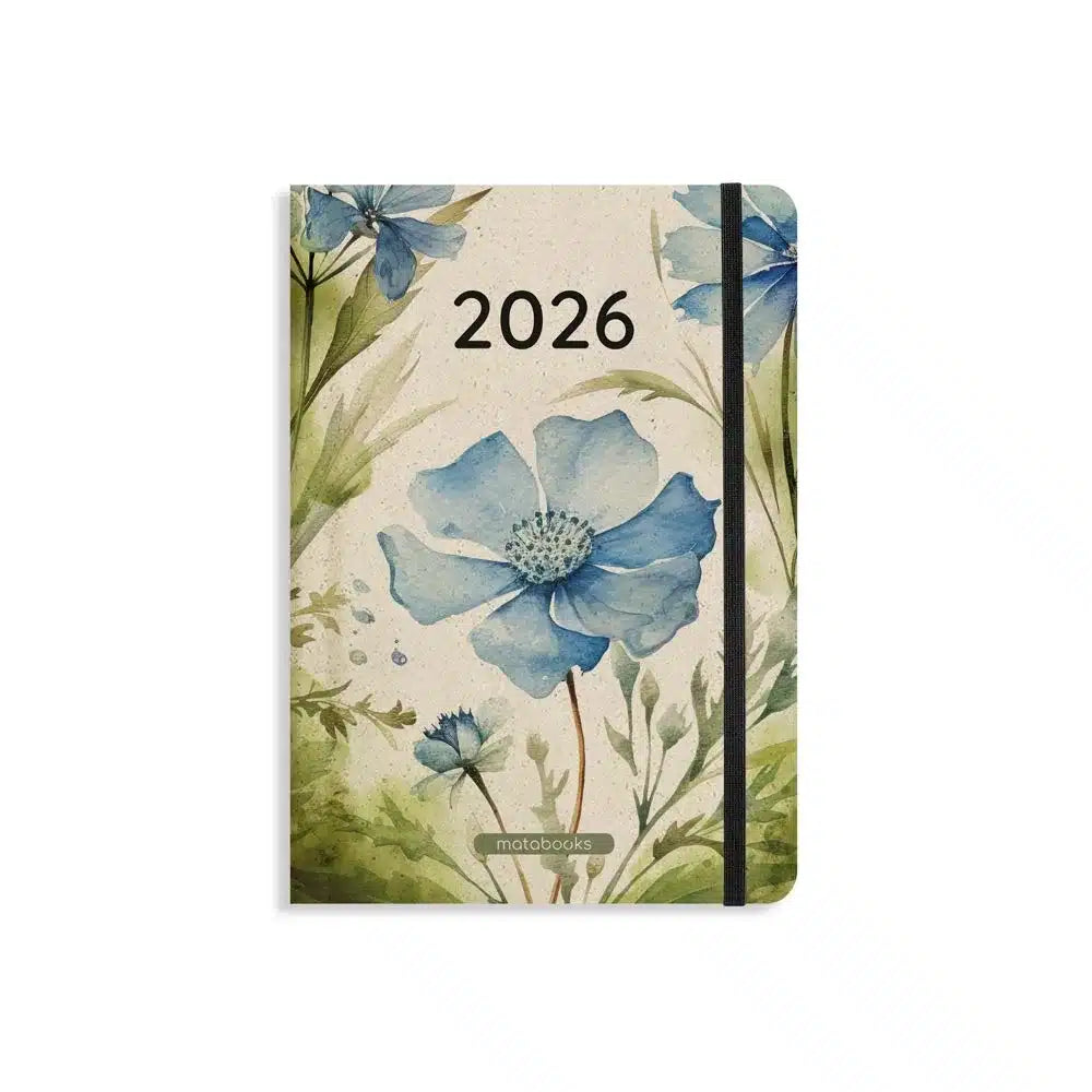 Vegan produzierter Jahresplaner, Jahreskalender, Kalender, Familienkalender, Notizbuch, Tagebuch, Terminplaner, Achtsamkeitstagebuch, Bullet Journal, Reisetagebuch, Dankbarkeitstagebuch, Hausaufgabenheft, Uni-Planer, Taschenkalender, Buchkalender, Business-Planer, Wochenplaner A5 aus Graspapier von matabooks