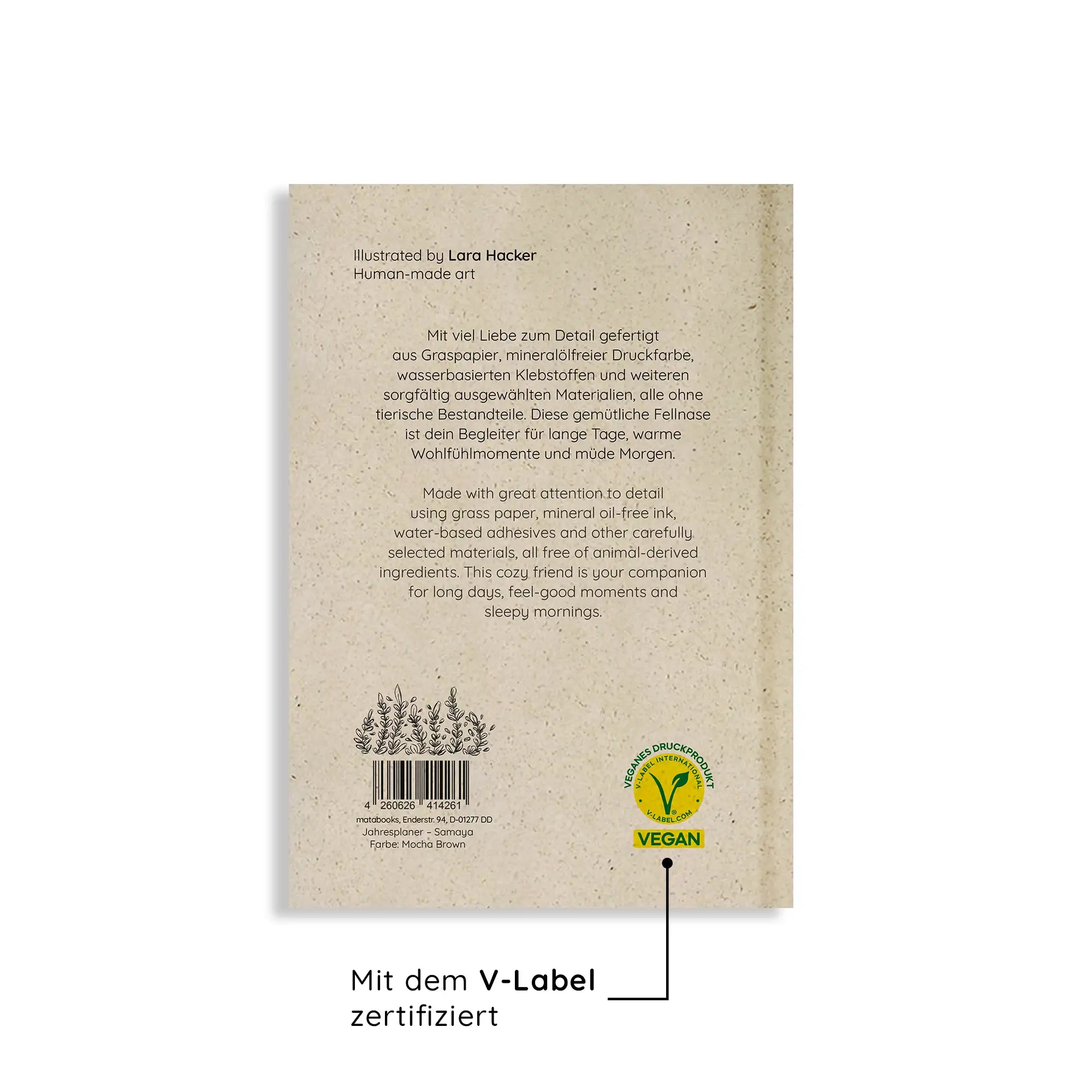 Vegan produzierter Jahresplaner, Jahreskalender, Kalender, Familienkalender, Notizbuch, Tagebuch, Terminplaner, Achtsamkeitstagebuch, Bullet Journal, Reisetagebuch, Dankbarkeitstagebuch, Hausaufgabenheft, Uni-Planer, Taschenkalender, Buchkalender, Business-Planer, Wochenplaner A6 aus Graspapier von matabooks