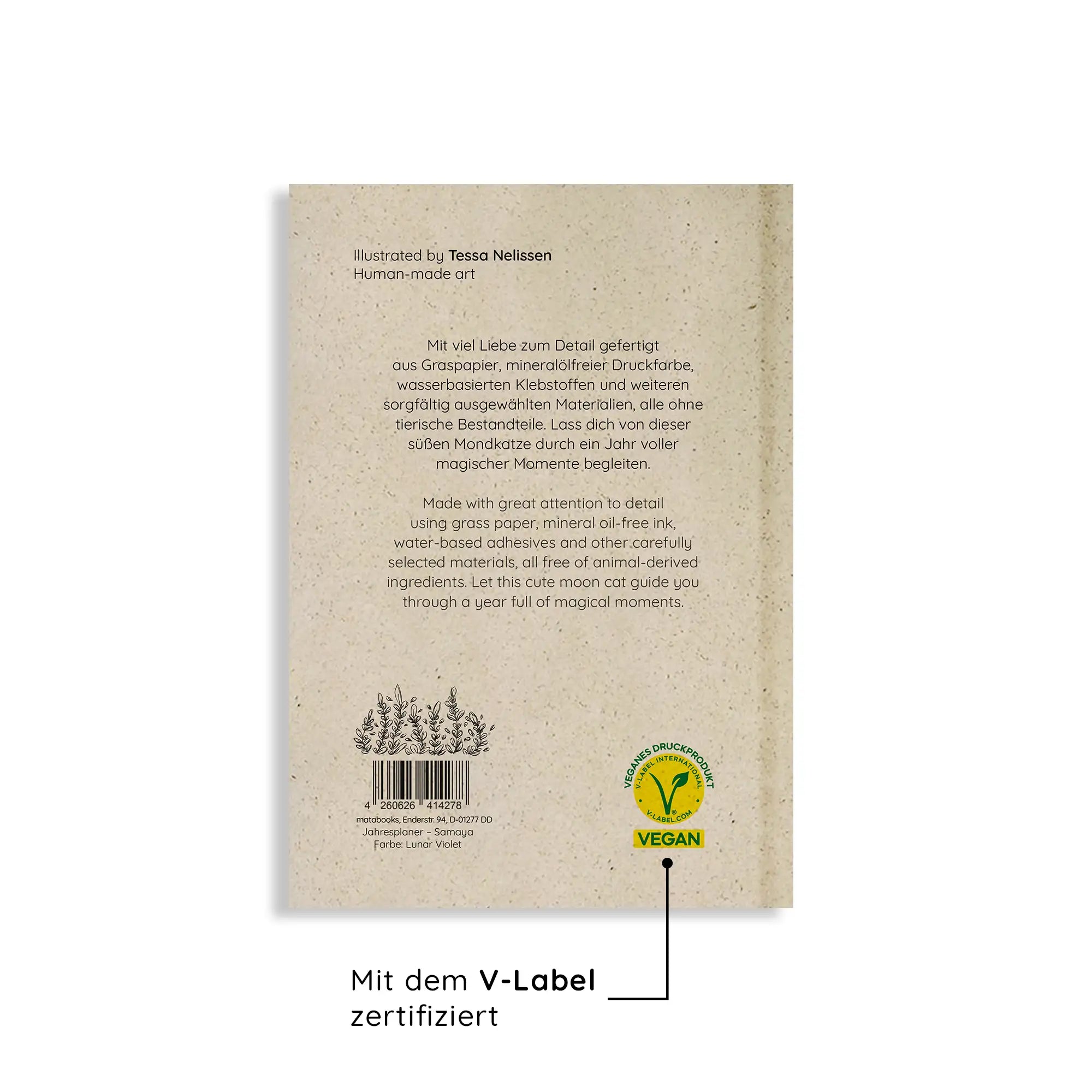 Vegan produzierter Jahresplaner, Jahreskalender, Kalender, Familienkalender, Notizbuch, Tagebuch, Terminplaner, Achtsamkeitstagebuch, Bullet Journal, Reisetagebuch, Dankbarkeitstagebuch, Hausaufgabenheft, Uni-Planer, Taschenkalender, Buchkalender, Business-Planer, Wochenplaner A6 aus Graspapier von matabooks