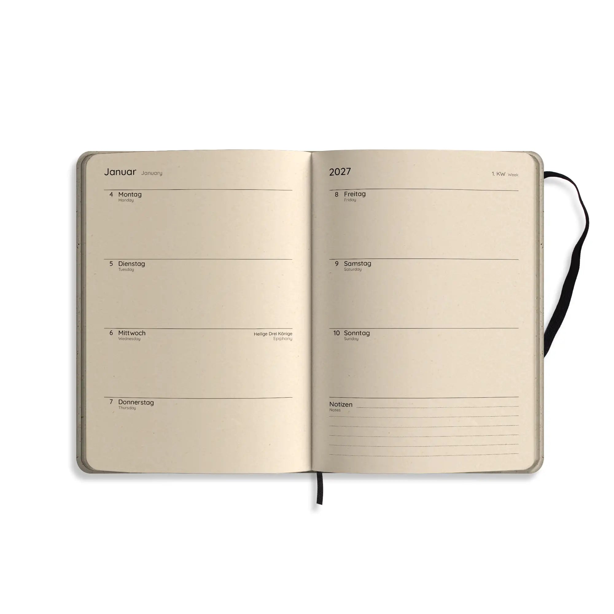 Vegan produzierter Jahresplaner, Jahreskalender, Kalender, Familienkalender, Notizbuch, Tagebuch, Terminplaner, Achtsamkeitstagebuch, Bullet Journal, Reisetagebuch, Dankbarkeitstagebuch, Hausaufgabenheft, Uni-Planer, Taschenkalender, Buchkalender, Business-Planer, Wochenplaner A5 aus Graspapier und Süßgraspapier von matabooks