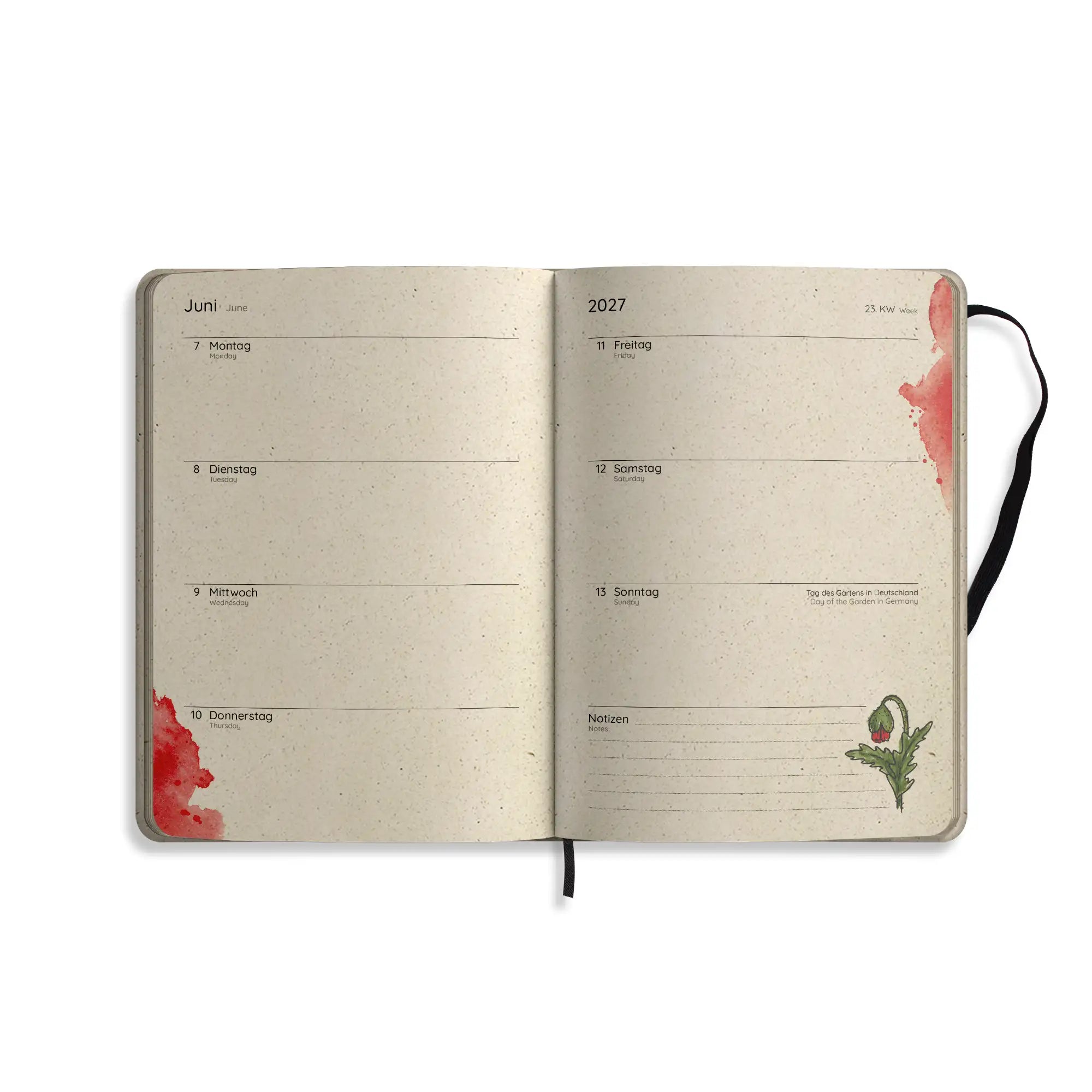 Vegan produzierter Jahresplaner, Jahreskalender, Kalender, Familienkalender, Notizbuch, Tagebuch, Terminplaner, Achtsamkeitstagebuch, Bullet Journal, Reisetagebuch, Dankbarkeitstagebuch, Hausaufgabenheft, Uni-Planer, Taschenkalender, Buchkalender, Business-Planer, Wochenplaner A5 aus Graspapier von matabooks