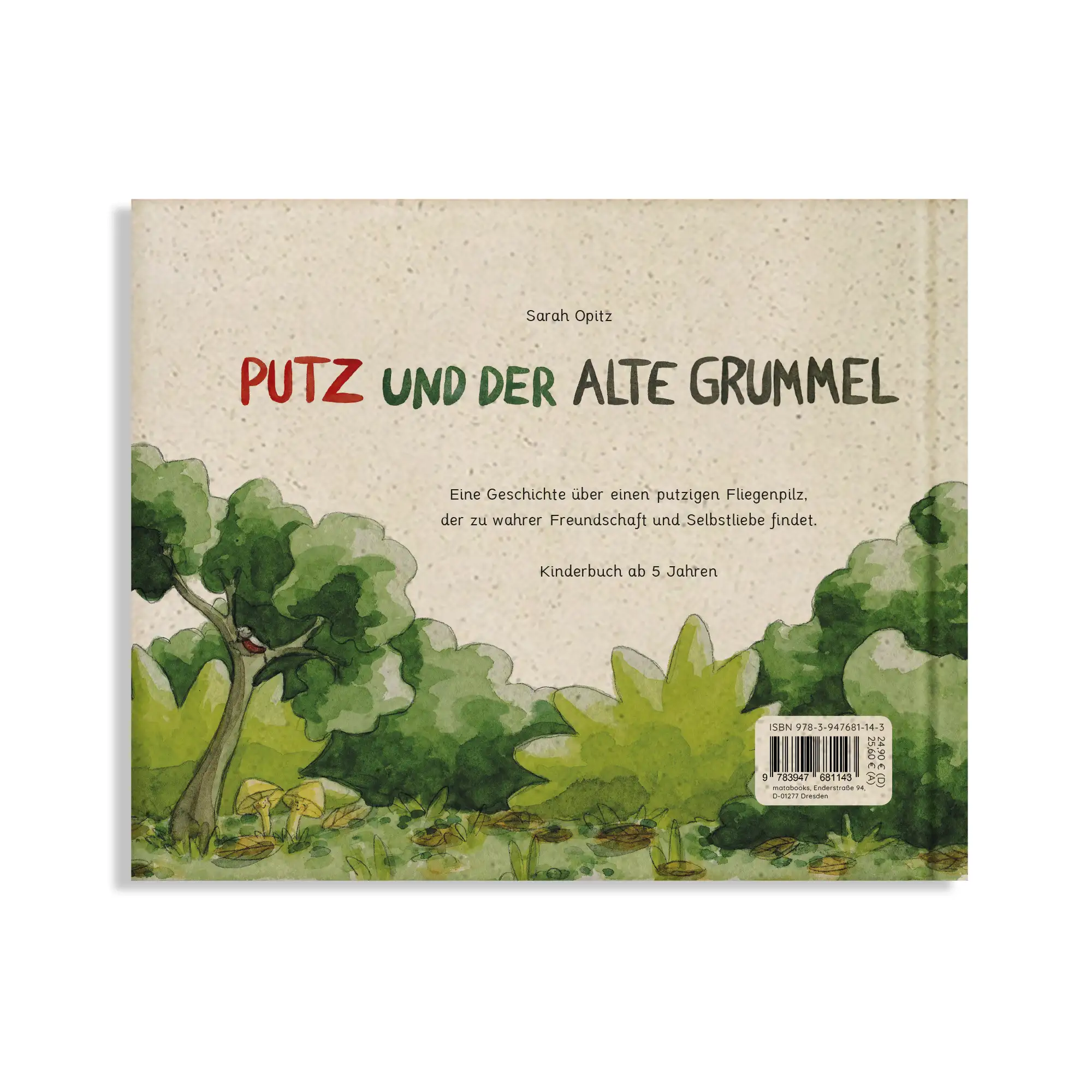 Vegan produziertes Kinderbuch, Vorlesebuch, Bilderbuch, Geschenk für Kinder, Buch zum gemeinsamen Lesen, für Zuhause, Kita, Kindergarten, Grundschule aus Graspapier und Süßgraspapier Format 265 x 215 x 10 mm von matabooks