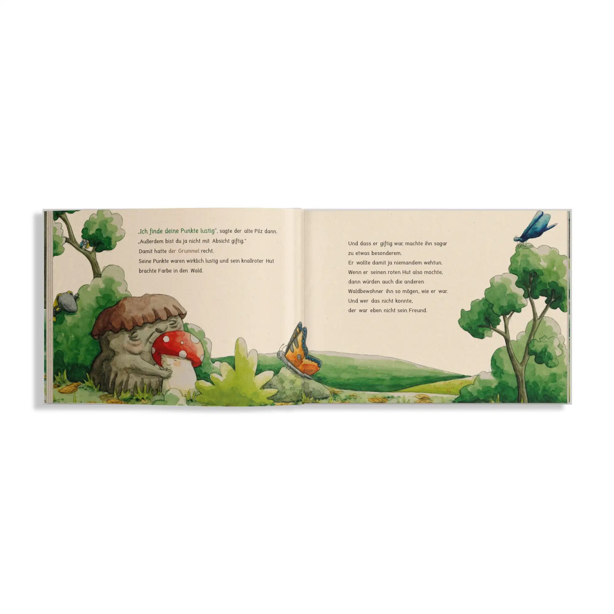 Vegan produziertes Kinderbuch, Vorlesebuch, Bilderbuch, Geschenk für Kinder, Buch zum gemeinsamen Lesen, für Zuhause, Kita, Kindergarten, Grundschule aus Graspapier und Süßgraspapier Format 265 x 215 x 10 mm von matabooks
