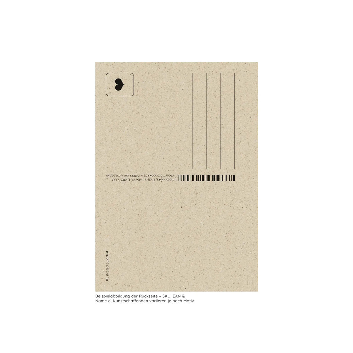 Vegan produzierte A6 Postkarte, Grußkarte, Dankeskarte, Geburtstagskarte, Einladungskarte, Glückwunschkarte, Geschenkbeilage oder Karte zum Verschenken aus Graspapier von matabooks