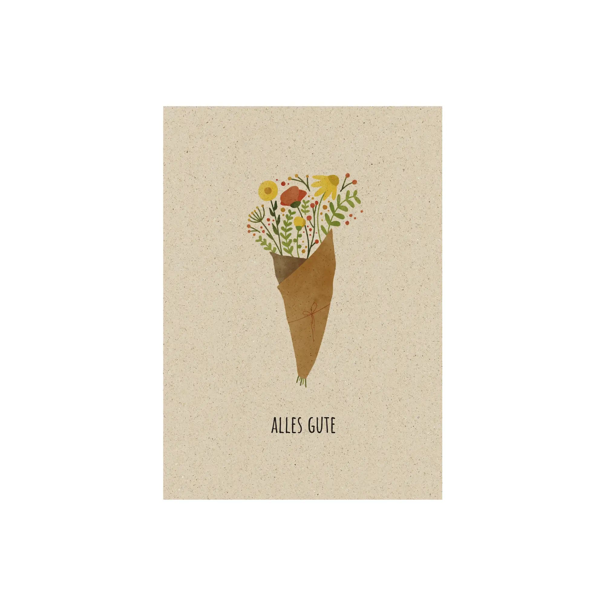 Vegan produzierte A6 Postkarte, Grußkarte, Dankeskarte, Geburtstagskarte, Einladungskarte, Glückwunschkarte, Geschenkbeilage oder Karte zum Verschenken aus Graspapier von matabooks