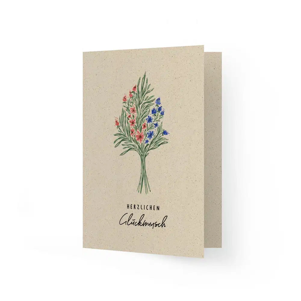 Vegan produzierte A6 Grußkarte, Dankeskarte, Geburtstagskarte, Einladungskarte, Glückwunschkarte, Geschenkbeilage oder Karte zum Verschenken aus Graspapier von matabooks