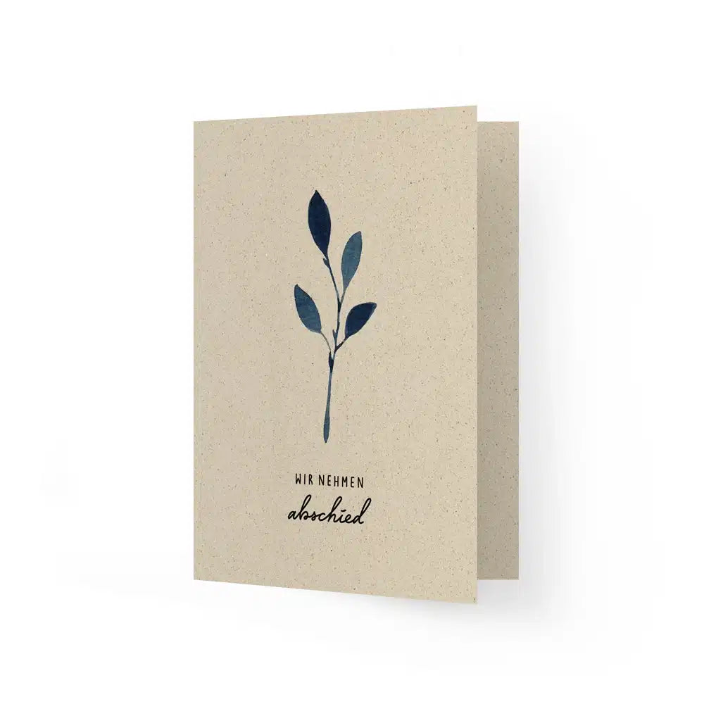 Vegan produzierte A6 Grußkarte, Dankeskarte, Trauerkarte, Geschenkbeilage oder Karte zum Verschenken aus Graspapier von matabooks