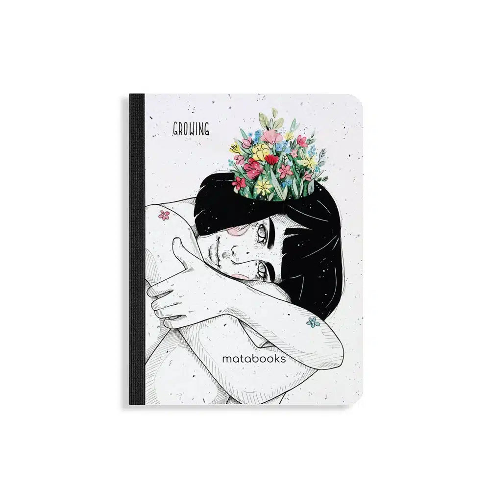 Vegan produziertes Samenbuch, Notizbuch, Skizzenbuch, Tagebuch, Achtsamkeitstagebuch, Reisetagebuch, Dankbarkeitstagebuch, Bullet Journal, Rezeptbuch, Schreibheft oder Schreibblock A6 aus Graspapier von matabooks