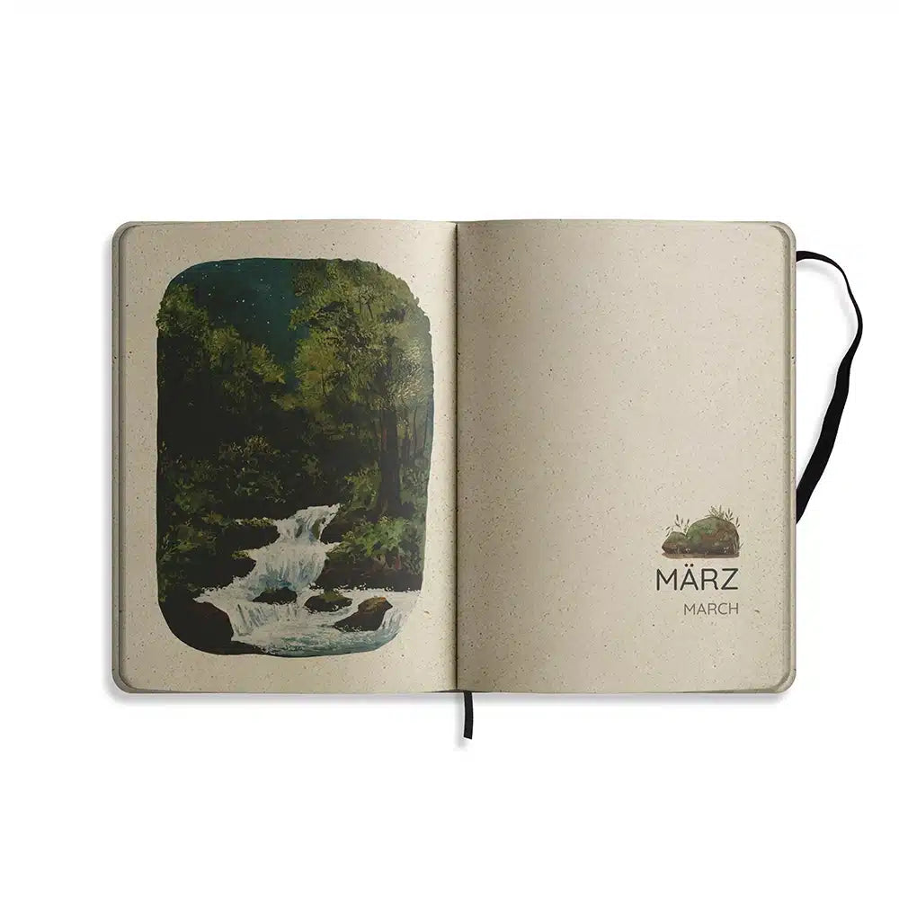 Vegan produzierter Jahresplaner, Jahreskalender, Kalender, Familienkalender, Notizbuch, Tagebuch, Terminplaner, Achtsamkeitstagebuch, Bullet Journal, Reisetagebuch, Dankbarkeitstagebuch, Hausaufgabenheft, Uni-Planer, Taschenkalender, Buchkalender, Business-Planer, Wochenplaner A5 aus Graspapier von matabooks