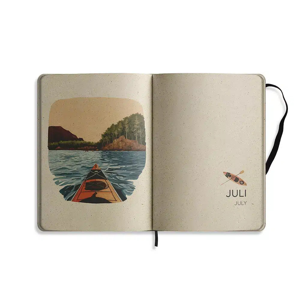 Vegan produzierter Jahresplaner, Jahreskalender, Kalender, Familienkalender, Notizbuch, Tagebuch, Terminplaner, Achtsamkeitstagebuch, Bullet Journal, Reisetagebuch, Dankbarkeitstagebuch, Hausaufgabenheft, Uni-Planer, Taschenkalender, Buchkalender, Business-Planer, Wochenplaner A5 aus Graspapier von matabooks