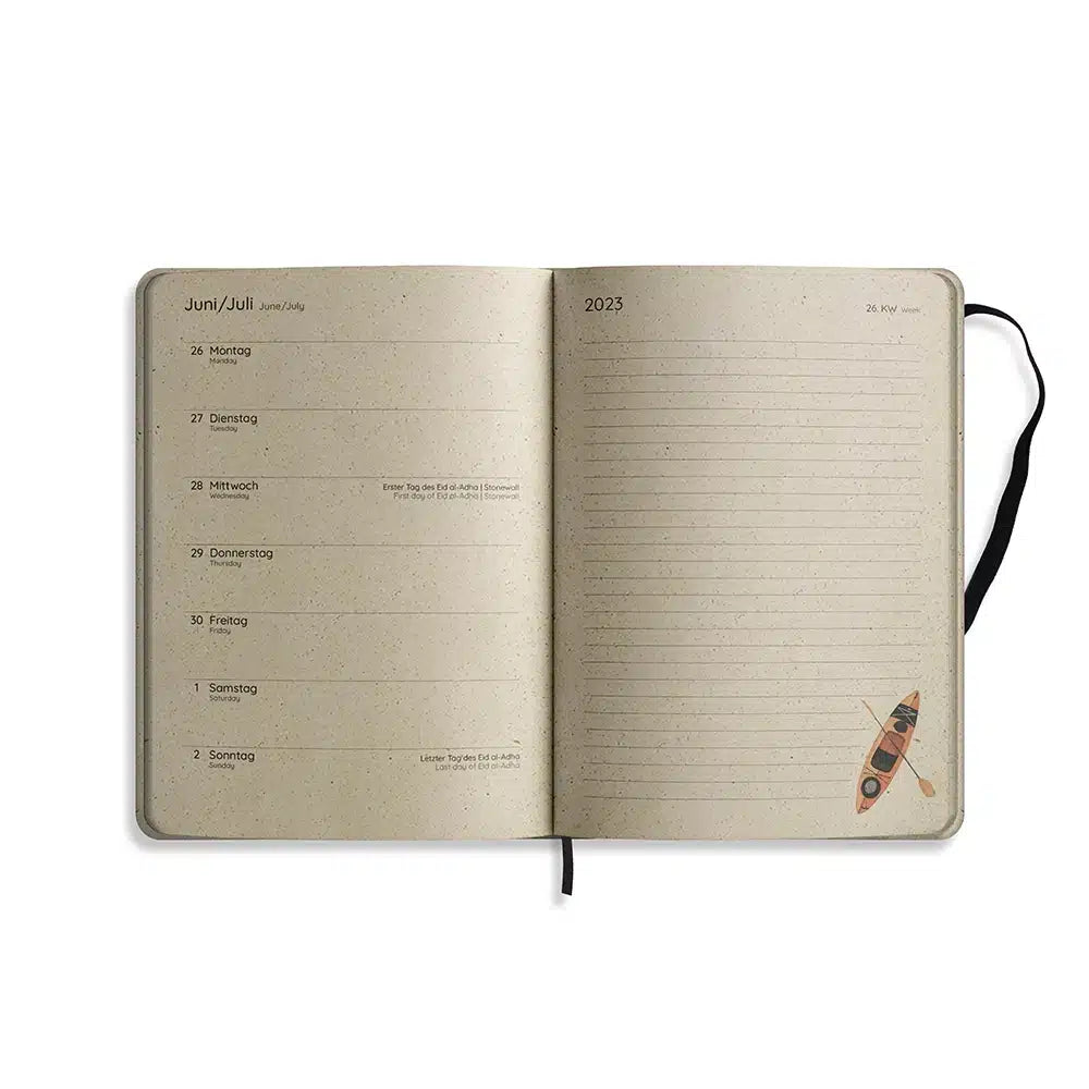 Vegan produzierter Jahresplaner, Jahreskalender, Kalender, Familienkalender, Notizbuch, Tagebuch, Terminplaner, Achtsamkeitstagebuch, Bullet Journal, Reisetagebuch, Dankbarkeitstagebuch, Hausaufgabenheft, Uni-Planer, Taschenkalender, Buchkalender, Business-Planer, Wochenplaner A5 aus Graspapier von matabooks