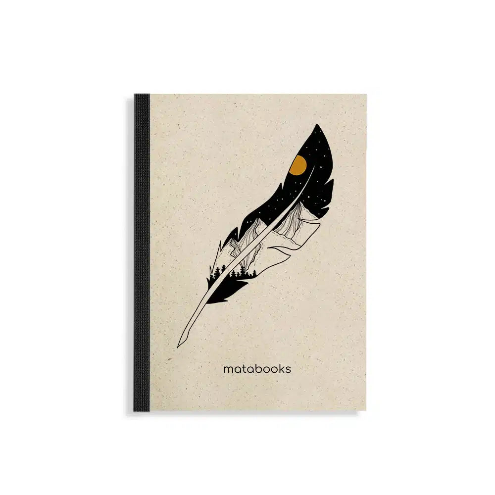 Vegan produziertes Notizbuch, Skizzenbuch, Tagebuch, Achtsamkeitstagebuch, Reisetagebuch, Dankbarkeitstagebuch, Bullet Journal, Rezeptbuch, Schreibheft oder Schreibblock A6 Dahara aus Graspapier von matabooks