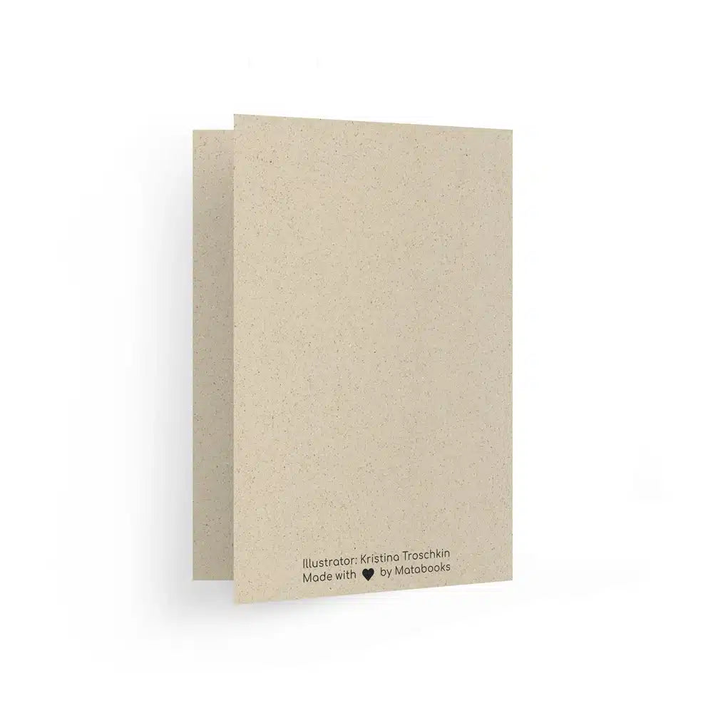 Vegan produzierte A6 Grußkarte, Dankeskarte, Geburtstagskarte, Einladungskarte, Glückwunschkarte, Geschenkbeilage oder Karte zum Verschenken aus Graspapier von matabooks