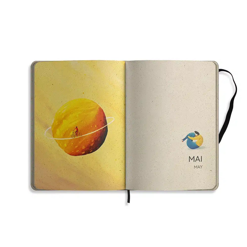 Vegan produzierter Jahresplaner, Jahreskalender, Kalender, Familienkalender, Notizbuch, Tagebuch, Terminplaner, Achtsamkeitstagebuch, Bullet Journal, Reisetagebuch, Dankbarkeitstagebuch, Hausaufgabenheft, Uni-Planer, Taschenkalender, Buchkalender, Business-Planer, Wochenplaner A5 aus Graspapier von matabooks