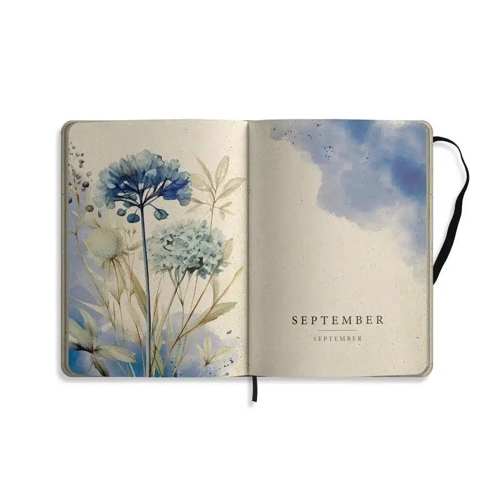 Vegan produzierter Jahresplaner, Jahreskalender, Kalender, Familienkalender, Notizbuch, Tagebuch, Terminplaner, Achtsamkeitstagebuch, Bullet Journal, Reisetagebuch, Dankbarkeitstagebuch, Hausaufgabenheft, Uni-Planer, Taschenkalender, Buchkalender, Business-Planer, Wochenplaner A5 aus Graspapier von matabooks