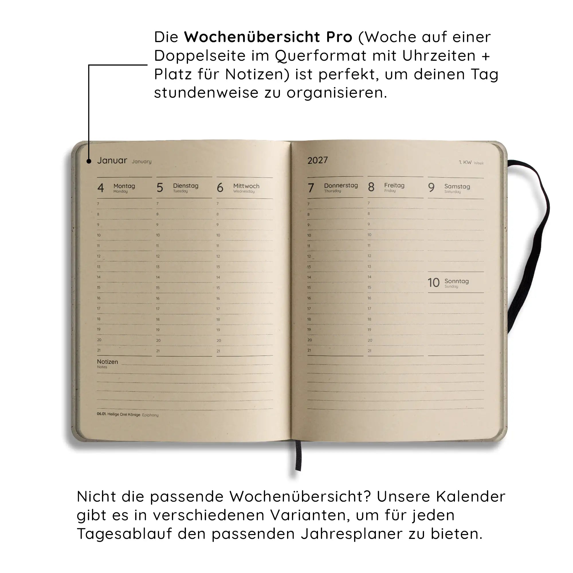 Vegan produzierter Jahresplaner, Jahreskalender, Kalender, Familienkalender, Notizbuch, Tagebuch, Terminplaner, Achtsamkeitstagebuch, Bullet Journal, Reisetagebuch, Dankbarkeitstagebuch, Hausaufgabenheft, Uni-Planer, Taschenkalender, Buchkalender, Business-Planer, Wochenplaner A5 aus Graspapier und Süßgraspapier von matabooks