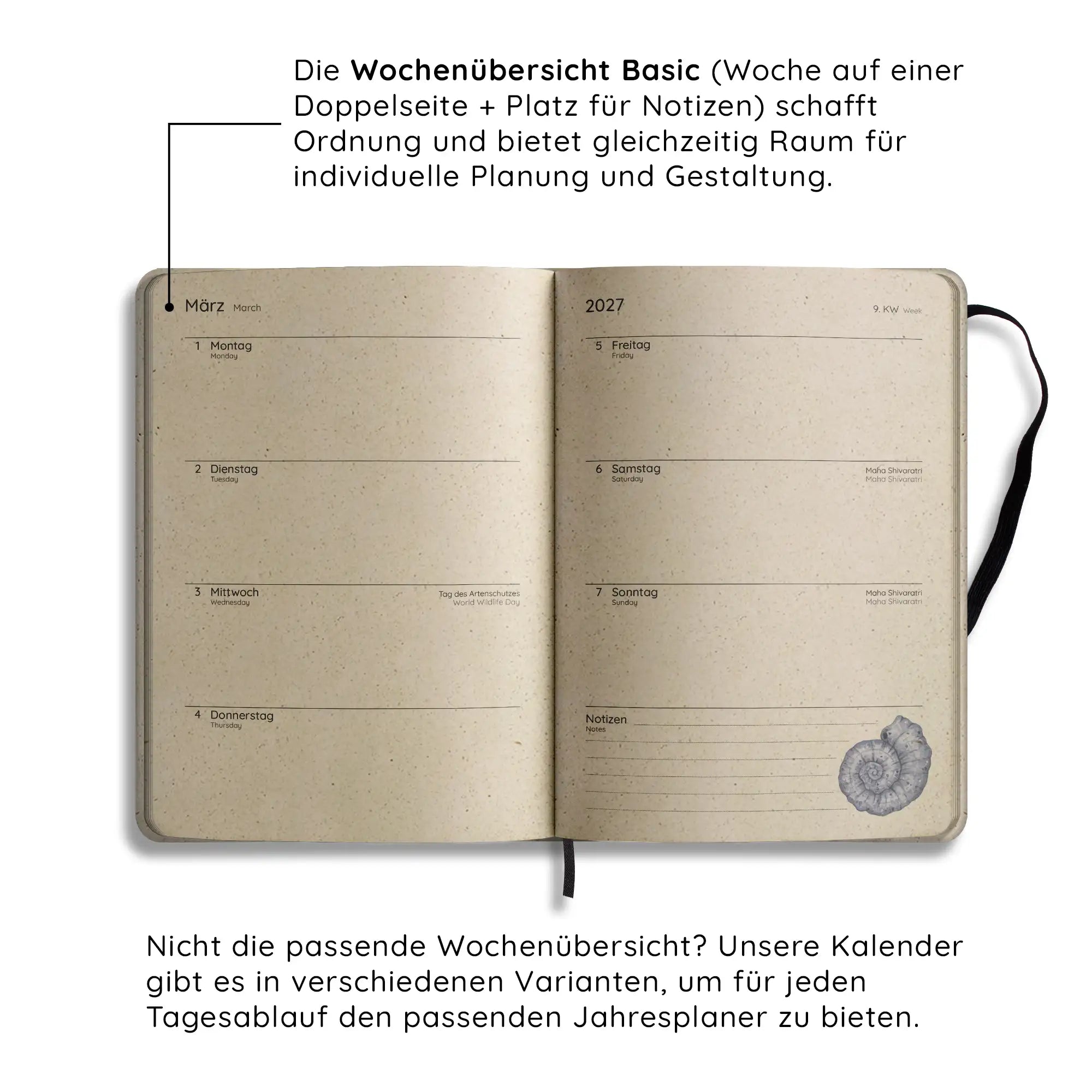 Vegan produzierter Jahresplaner, Jahreskalender, Kalender, Familienkalender, Notizbuch, Tagebuch, Terminplaner, Achtsamkeitstagebuch, Bullet Journal, Reisetagebuch, Dankbarkeitstagebuch, Hausaufgabenheft, Uni-Planer, Taschenkalender, Buchkalender, Business-Planer, Wochenplaner A5 aus Graspapier von matabooks