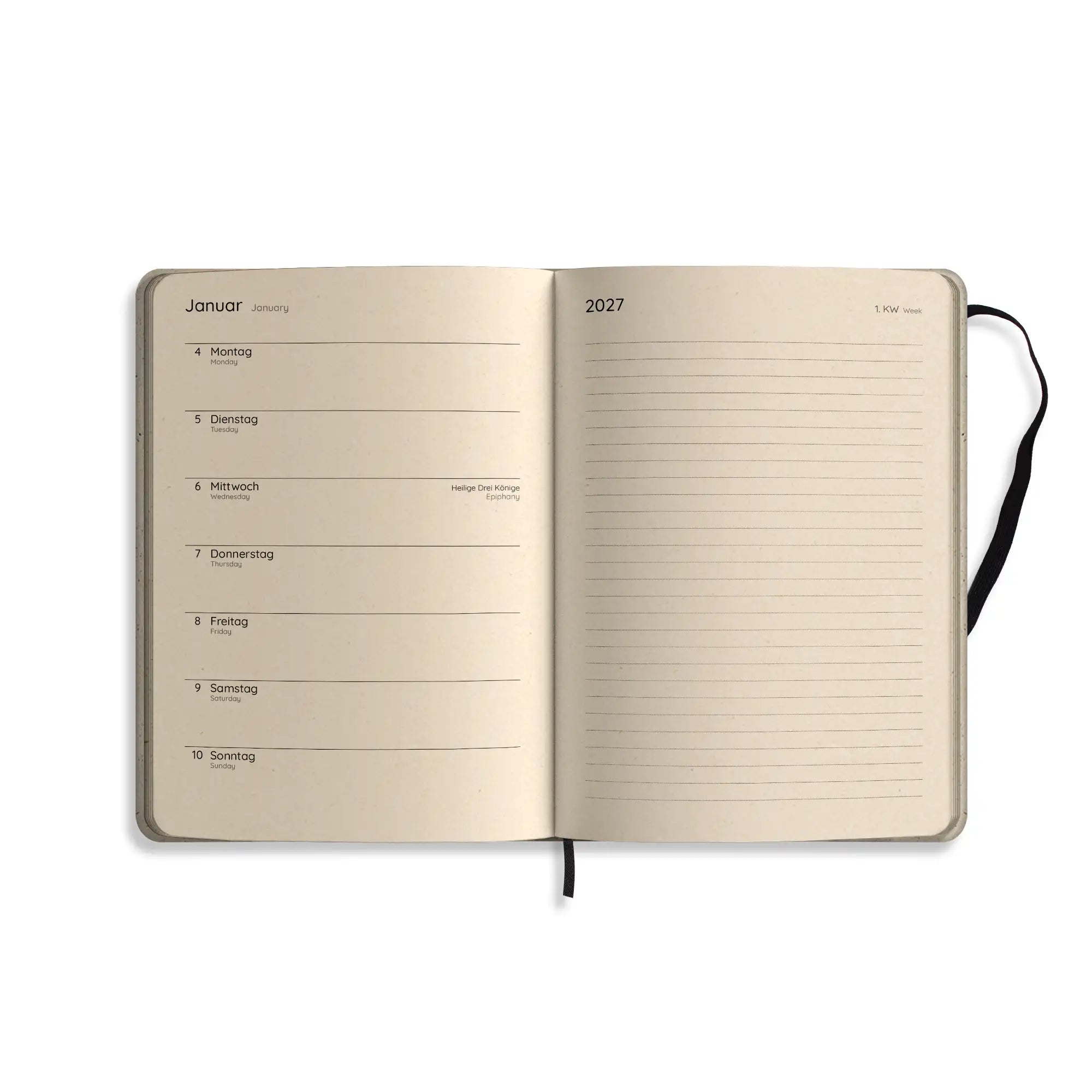 Vegan produzierter Jahresplaner, Jahreskalender, Kalender, Familienkalender, Notizbuch, Tagebuch, Terminplaner, Achtsamkeitstagebuch, Bullet Journal, Reisetagebuch, Dankbarkeitstagebuch, Hausaufgabenheft, Uni-Planer, Taschenkalender, Buchkalender, Business-Planer, Wochenplaner A5 aus Graspapier und Süßgraspapier von matabooks