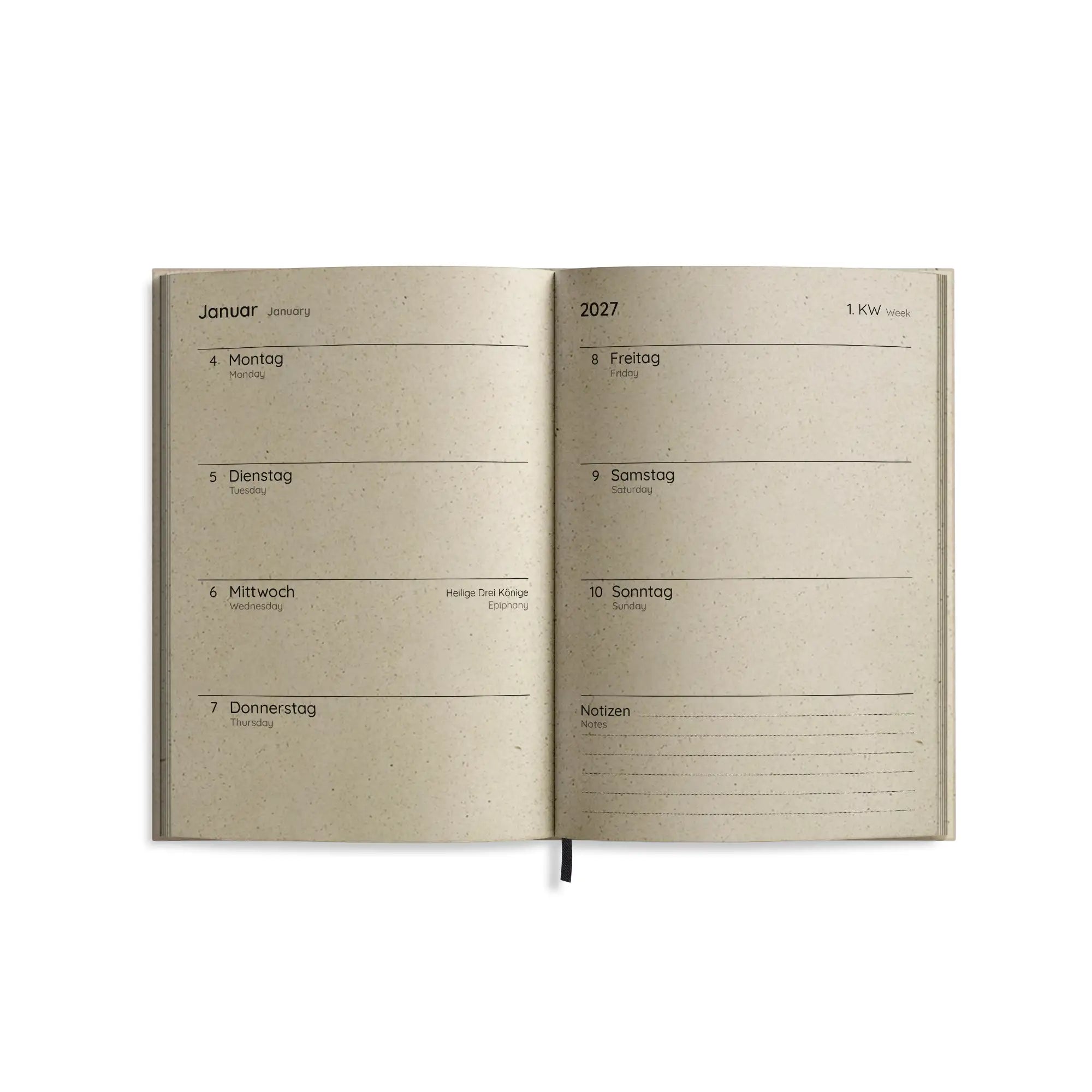 Vegan produzierter Jahresplaner, Jahreskalender, Kalender, Familienkalender, Notizbuch, Tagebuch, Terminplaner, Achtsamkeitstagebuch, Bullet Journal, Reisetagebuch, Dankbarkeitstagebuch, Hausaufgabenheft, Uni-Planer, Taschenkalender, Buchkalender, Business-Planer, Wochenplaner A6 aus Graspapier von matabooks