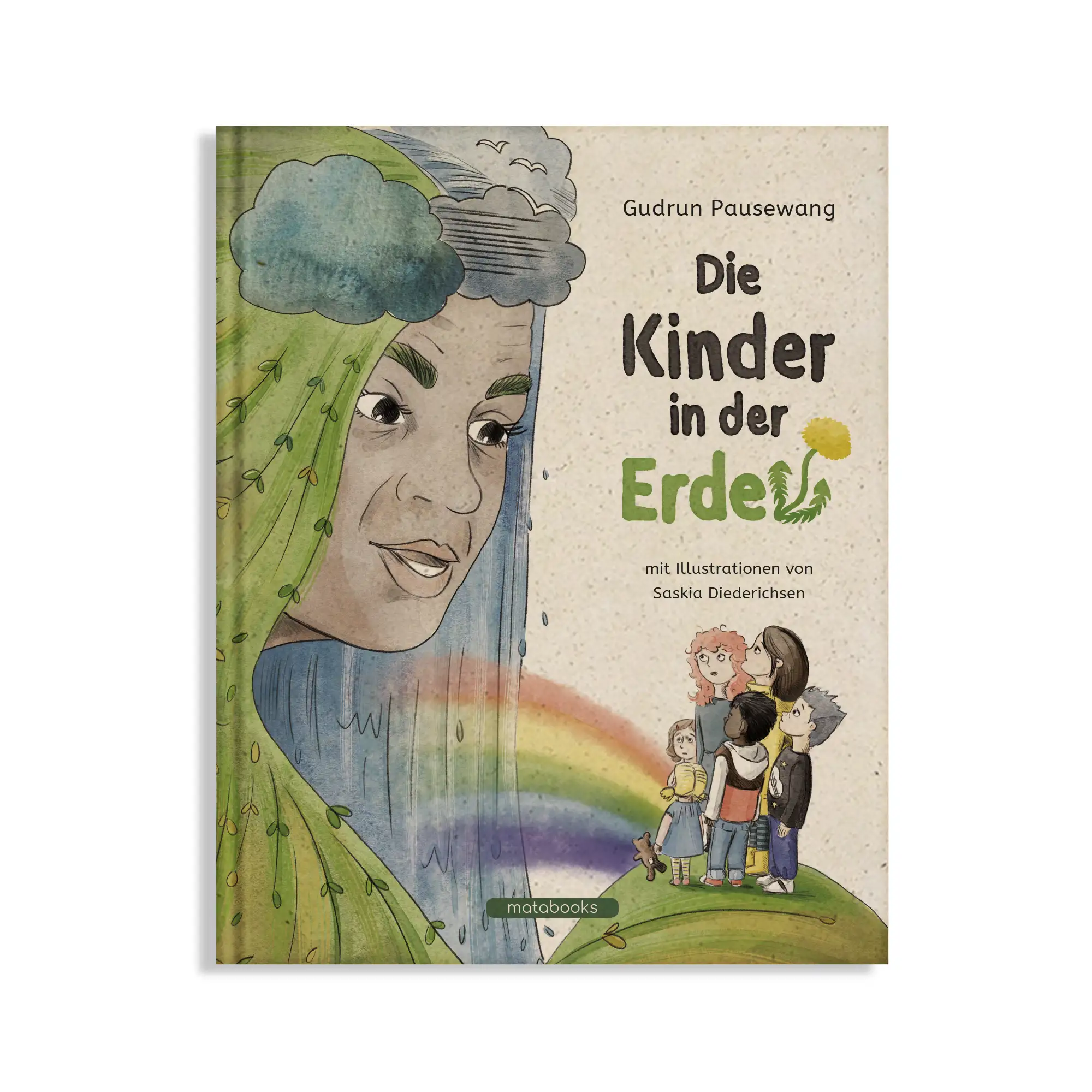 Vegan produziertes Kinderbuch, Vorlesebuch, Bilderbuch, Geschenk für Kinder, Buch zum gemeinsamen Lesen, für Zuhause, Kita, Kindergarten, Grundschule aus Graspapier und Süßgraspapier Format 215 x 265 x 10 mm von matabooks
