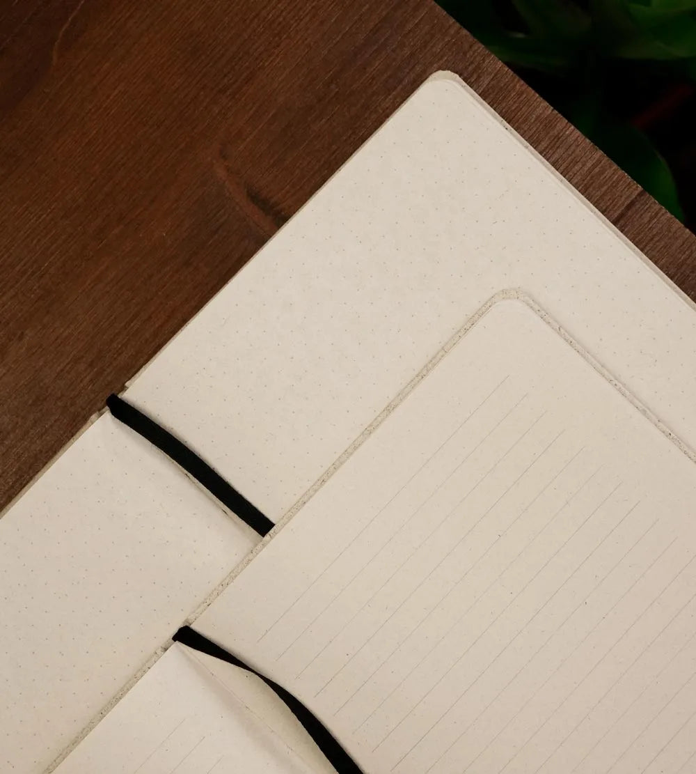 Linierte und punktkarierte Süßgraspapier Seiten von matabooks