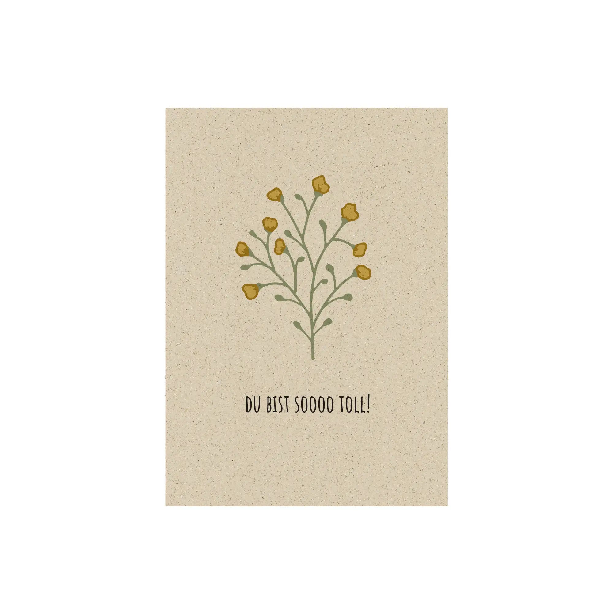 Vegan produzierte A6 Postkarte, Grußkarte, Dankeskarte, Geburtstagskarte, Einladungskarte, Glückwunschkarte, Geschenkbeilage oder Karte zum Verschenken aus Graspapier von matabooks