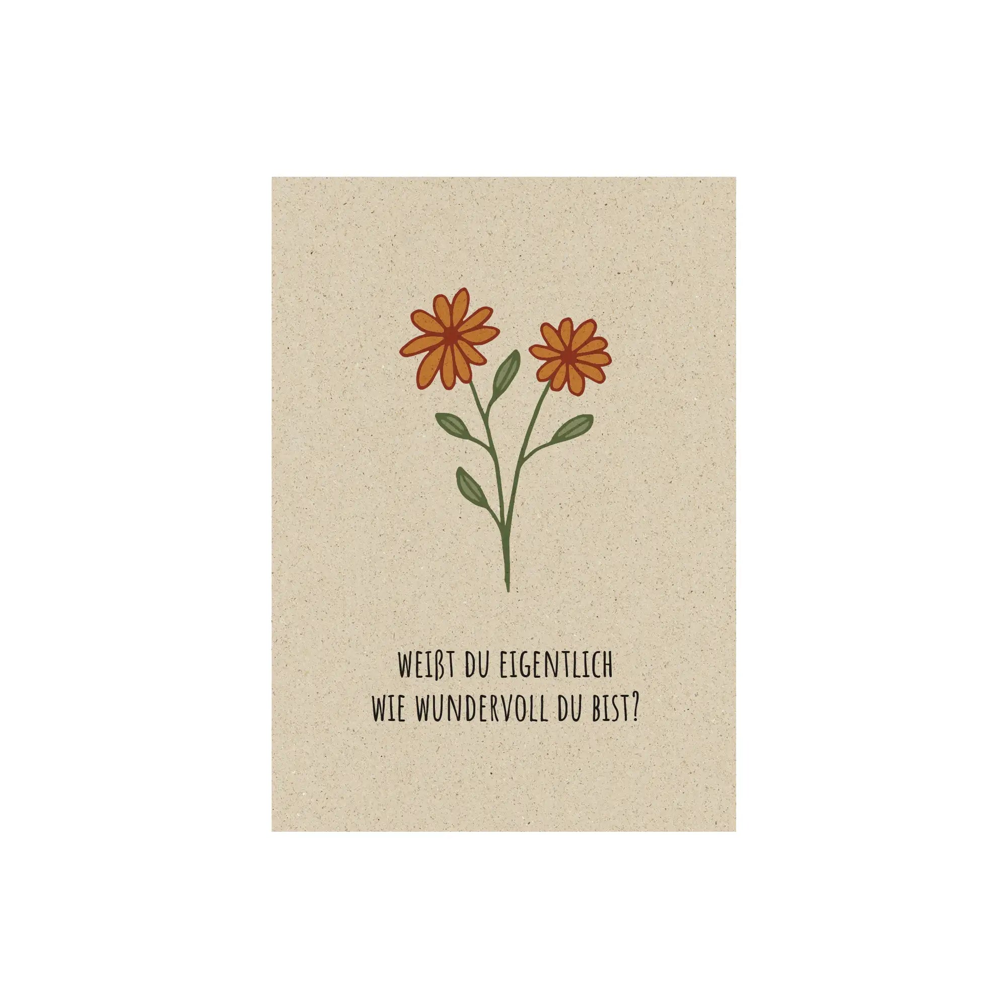 Vegan produzierte A6 Postkarte, Grußkarte, Dankeskarte, Geburtstagskarte, Einladungskarte, Glückwunschkarte, Geschenkbeilage oder Karte zum Verschenken aus Graspapier von matabooks