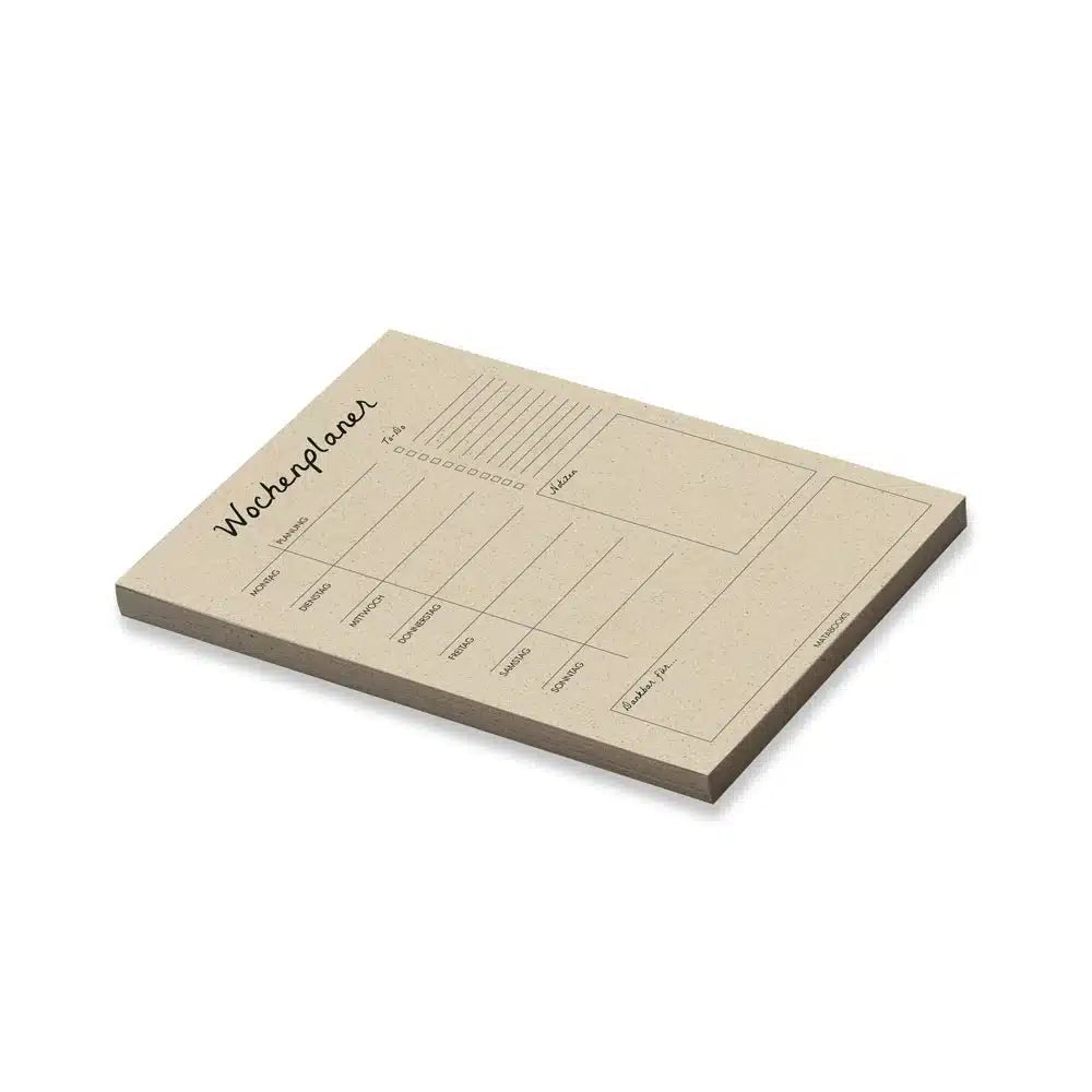 Vegan produzierter Wochenplaner, Wochenübersicht, Schreibtischplaner, Familienplaner, Terminplaner, To-do-Liste, Arbeitsplaner, Uni-Planer, Wochenkalender, Schreibblock A4 aus Graspapier von matabooks