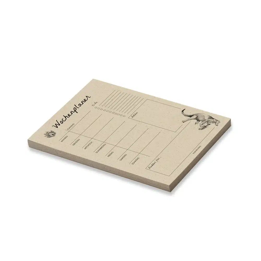 Vegan produzierter Wochenplaner, Wochenübersicht, Schreibtischplaner, Familienplaner, Terminplaner, To-do-Liste, Arbeitsplaner, Uni-Planer, Wochenkalender, Schreibblock A4 aus Graspapier von matabooks